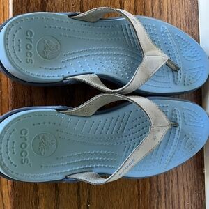Crocs  Sandals - Blue and Gray-Sz W7